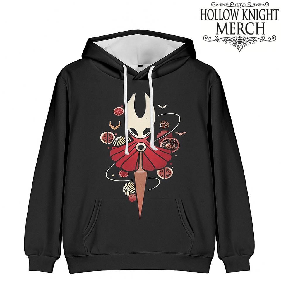 Hollow Knight Silksong Schwarzer Hoodie - Hornet