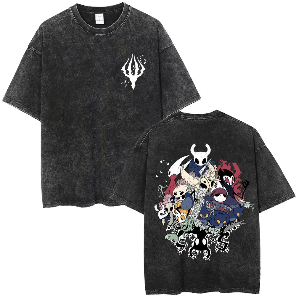 Hollow Knight Schwarzes T-Shirt – Alle Charaktere