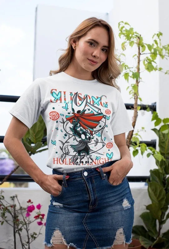 Hollow Knight Silksong Black T-Shirt - Hornet & Shade