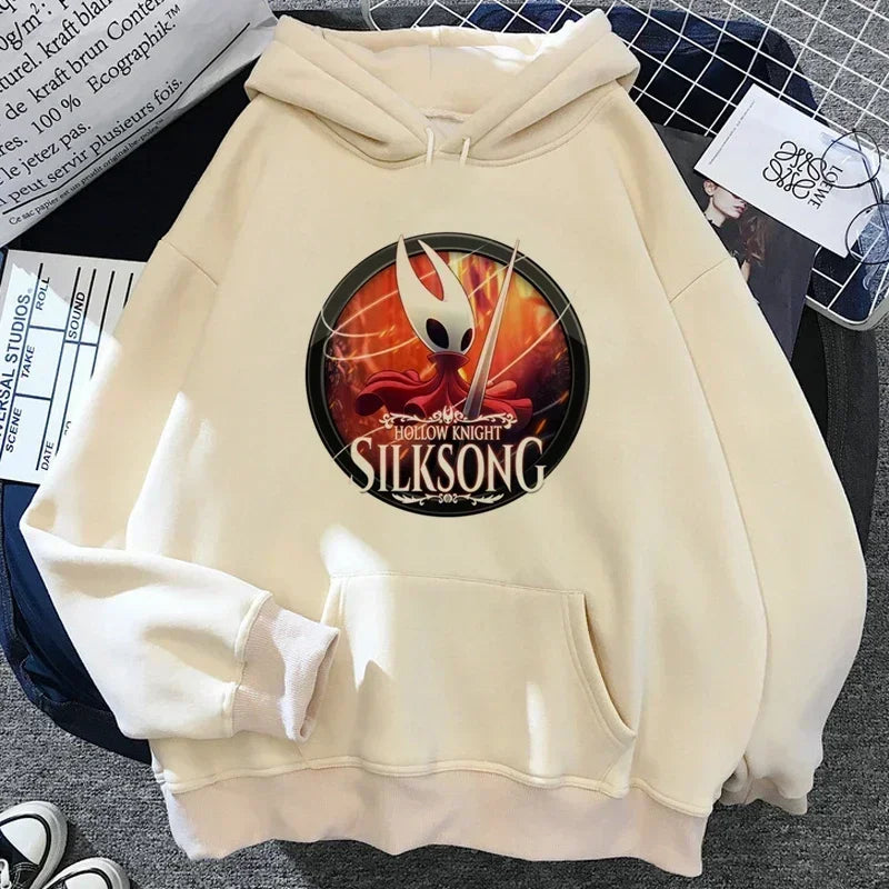 Hollow Knight Silksong Weißer Hoodie - Hornet