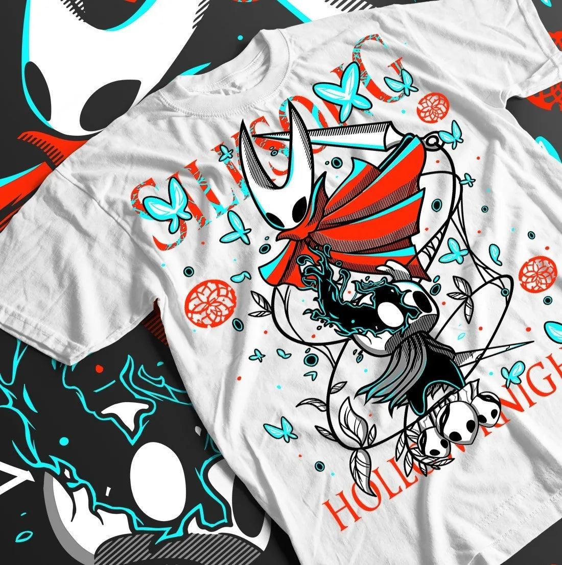 Hollow Knight Silksong Black T-Shirt - Hornet & Shade