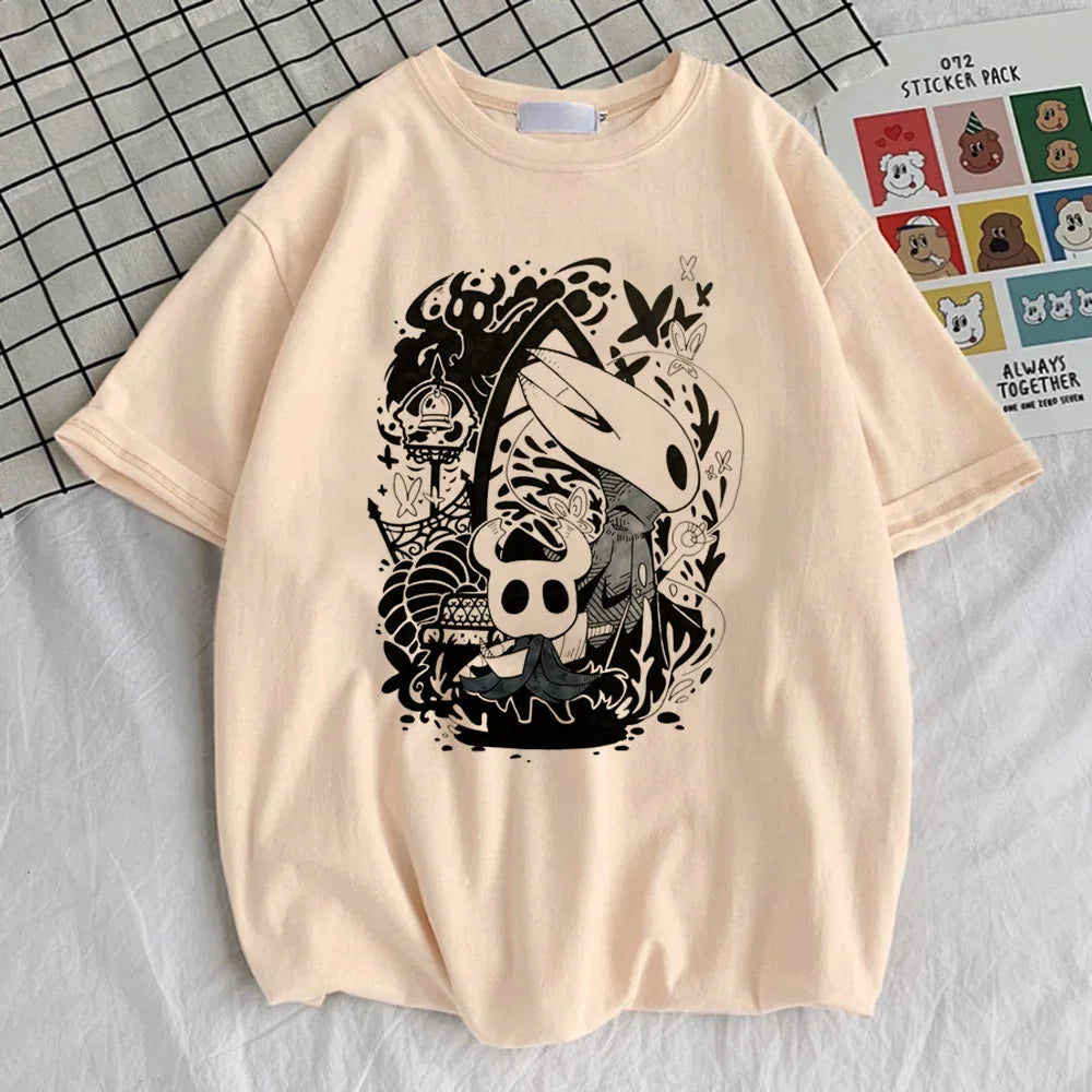 Hollow Knight Beige T-Shirt - Knight & Hornet