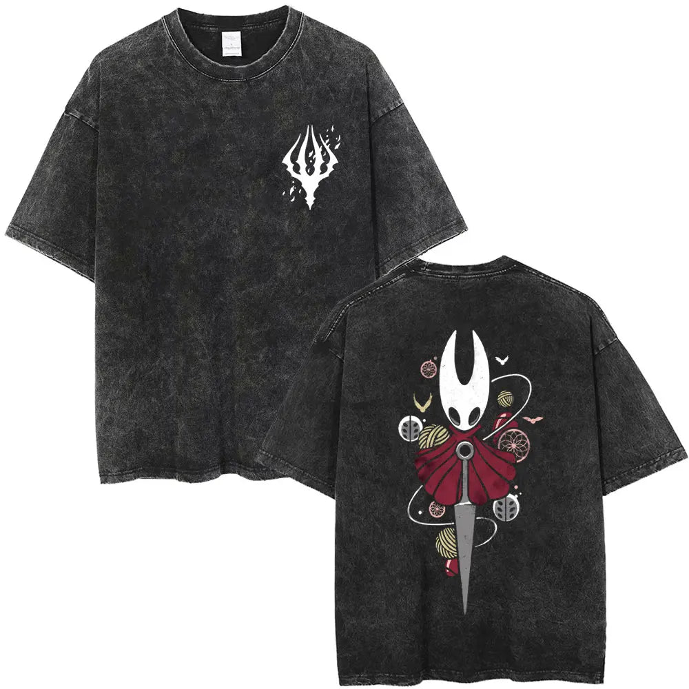Hollow Knight Silksong Schwarzes T-Shirt - Hornet