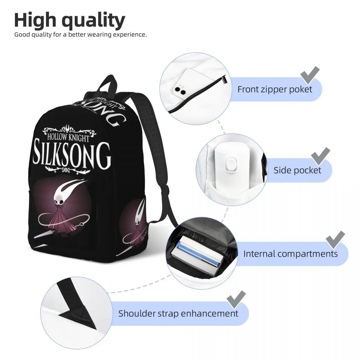 Hollow Knight Silksong Casual Backpack - Hornet - 40cm