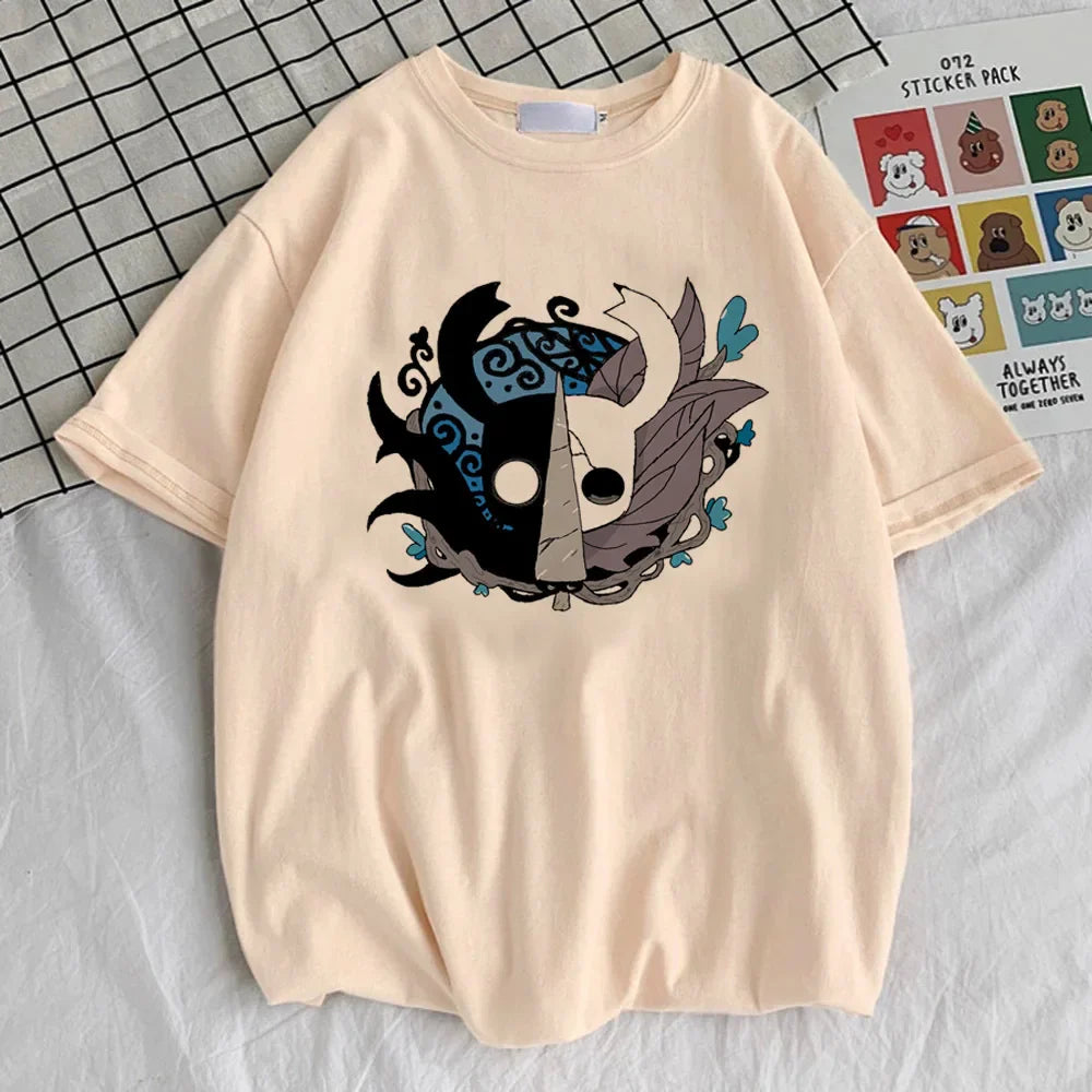 Hollow Knight Cremefarbenes T-Shirt - Knight & Shade