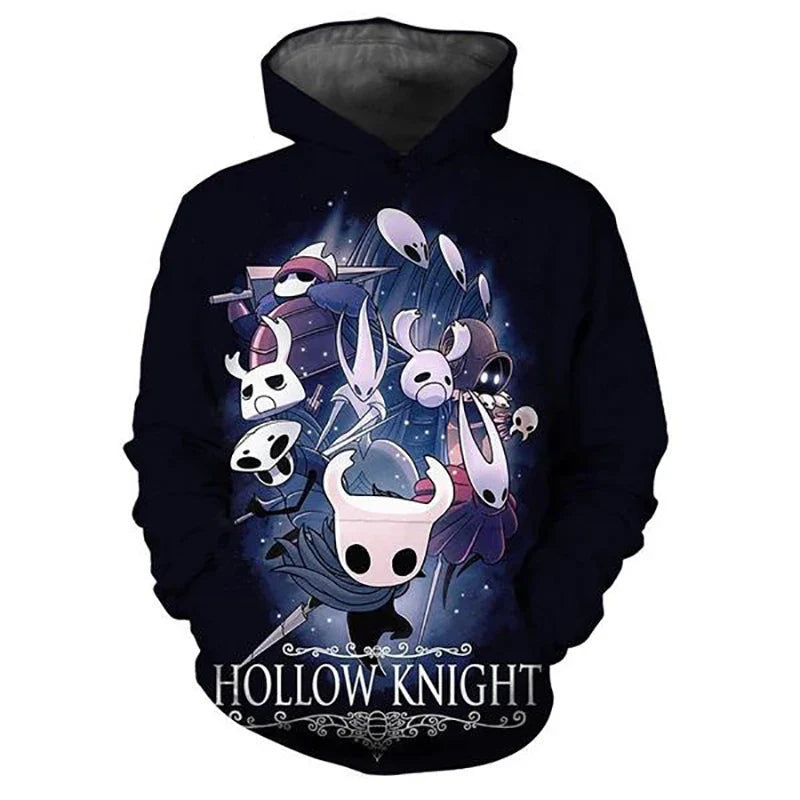 Hollow Knight Silksong 3D-gedruckter Hoodie – Der Ritter, Hornet, Quirrel, Zote