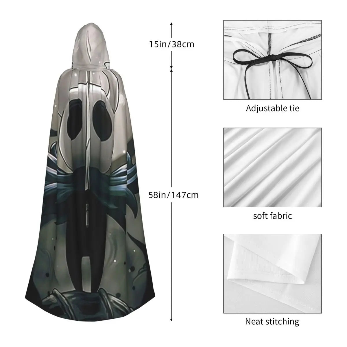 Hollow Knight Long Hooded Cloak - The Knight - 4