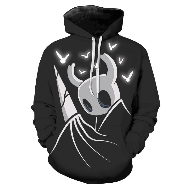 Hollow Knight Silksong 3D-gedruckter Hoodie – Der Ritter mit Nagel und Lebensblut