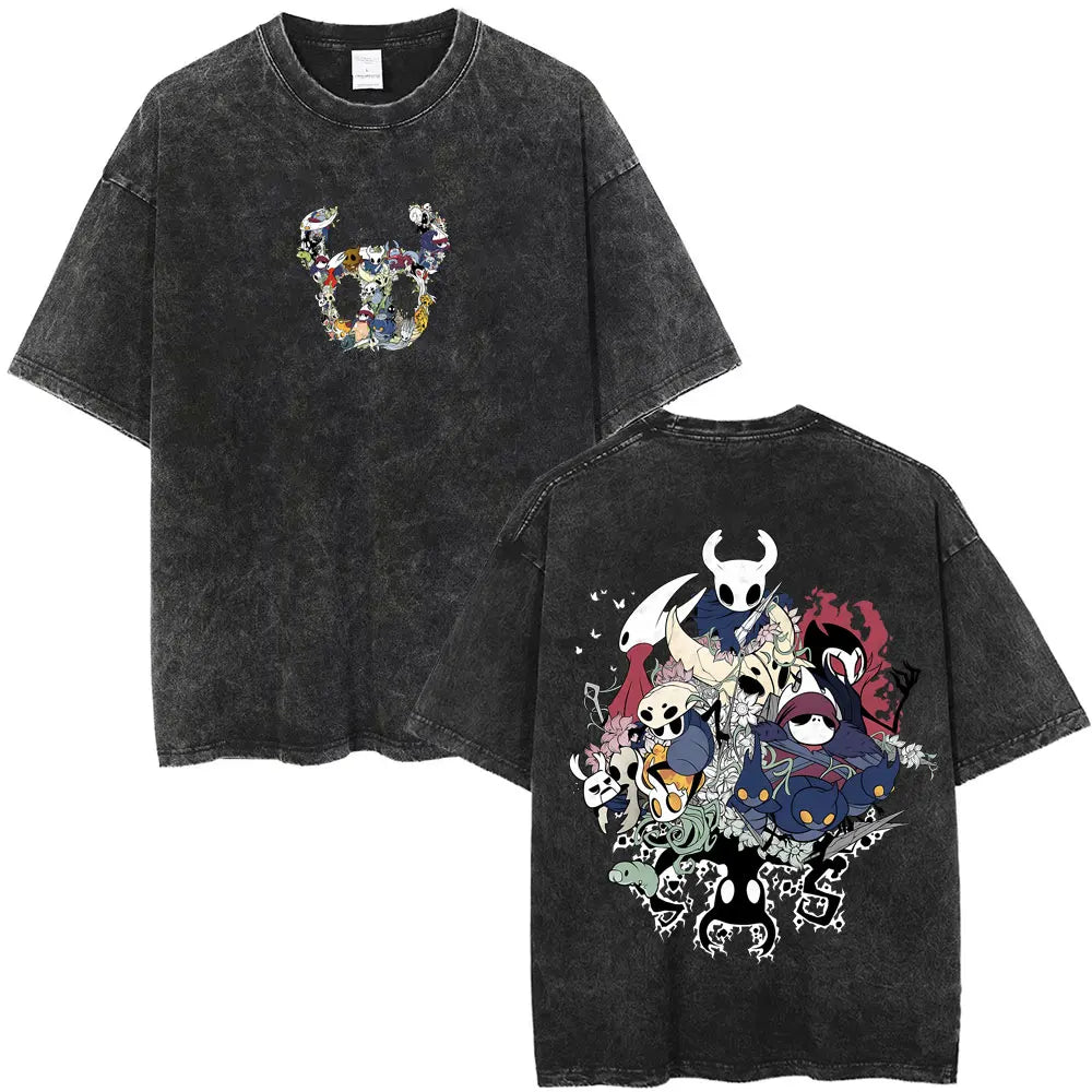 Hollow Knight Schwarzes T-Shirt – Charaktere