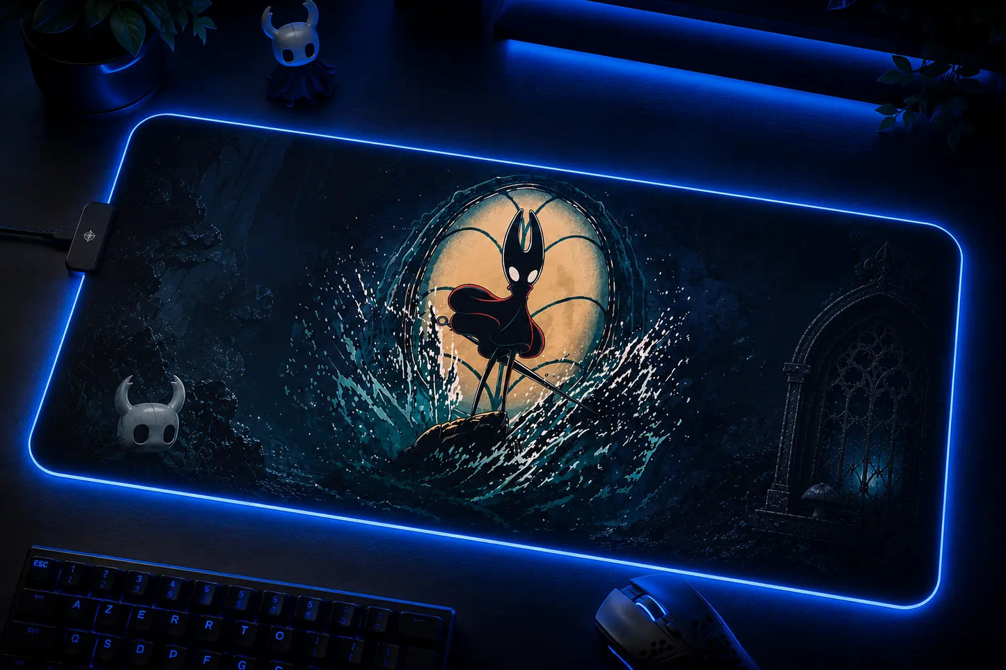 Hollow Knight Silksong Sea of Sorrow LED Mouse Pad – RGB Gaming Mouse Pad