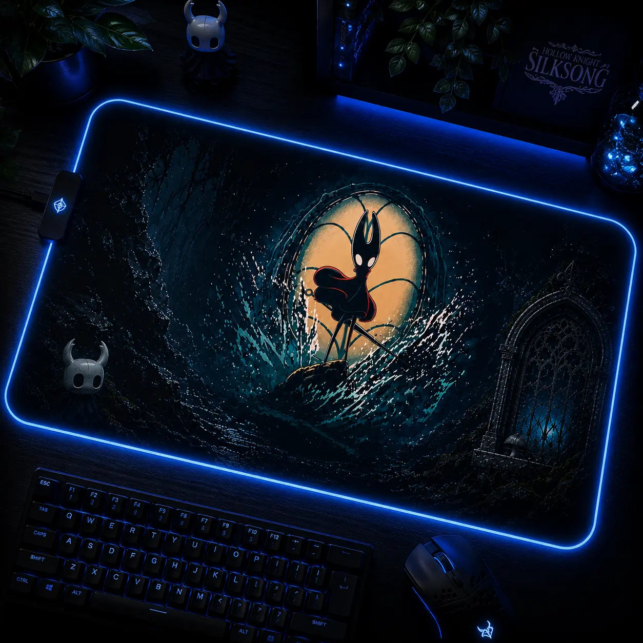 Hollow Knight Silksong Sea of Sorrow LED Mouse Pad – RGB Gaming Mouse Pad