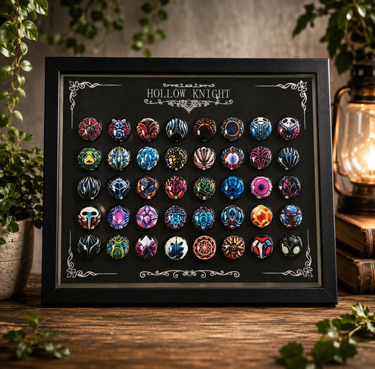 Hollow Knight Silksong Magnetic Charm Set – Complete Collectible Display Frame