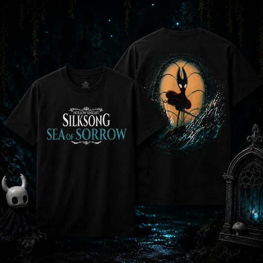 T-shirt noir Hollow Knight Silksong Sea of Sorrow