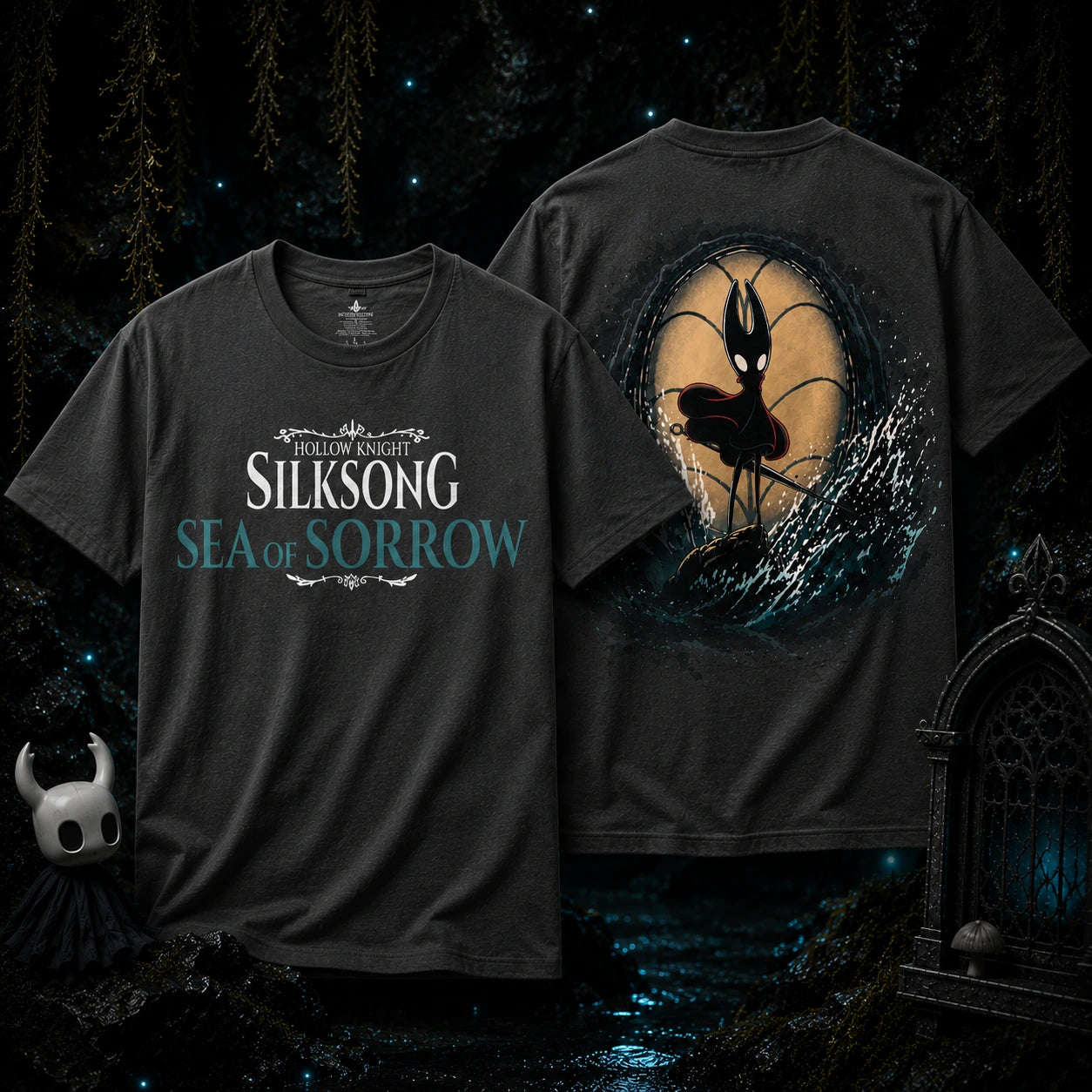 Hollow Knight Silksong Sea of Sorrow Dark Gray T-Shirt