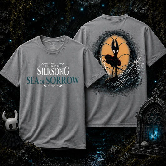T-shirt gris Hollow Knight Silksong Sea of Sorrow