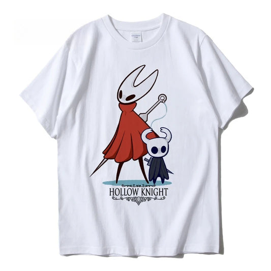 Hollow Knight Silksong Weißes T-Shirt - Hornet &amp; The Knight