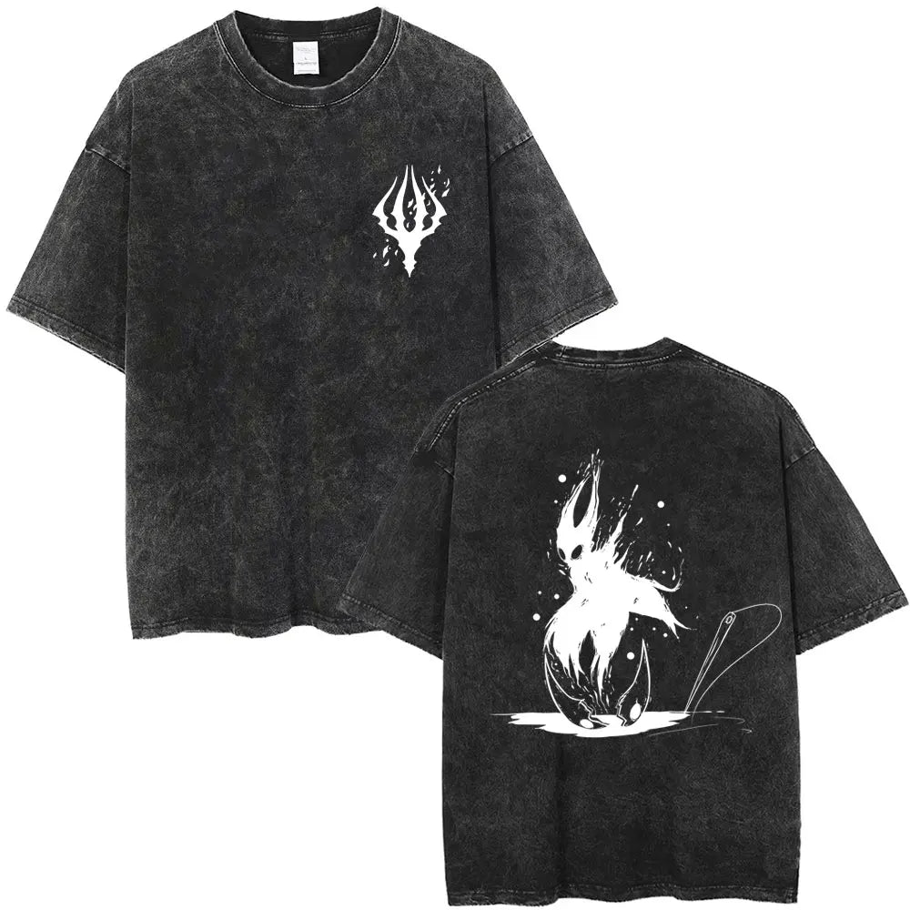 Hollow Knight Silksong Schwarzes T-Shirt - Hornet