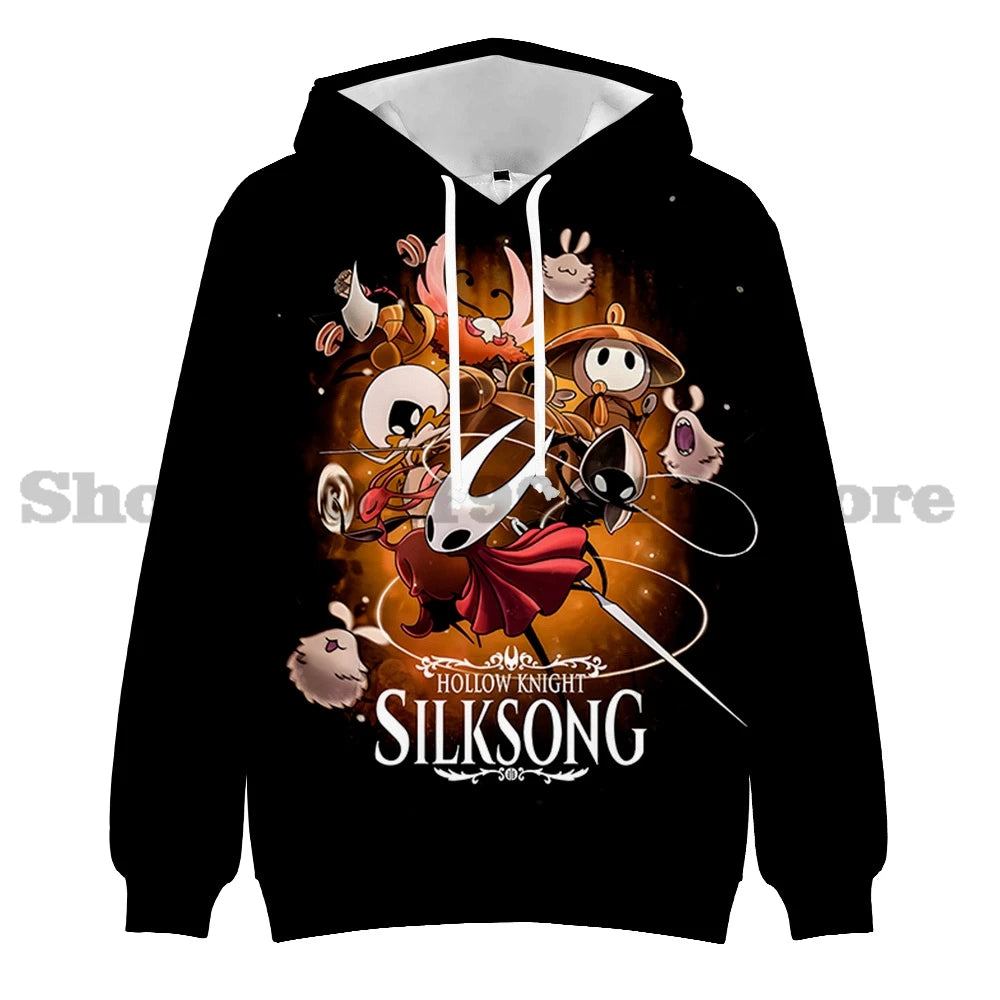 Hollow Knight Silksong Schwarzer Hoodie 3D-Druck - Hornet