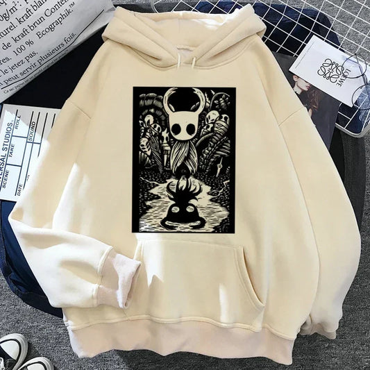 Weißer Hoodie von Hollow Knight – Der Ritter und Schatten
