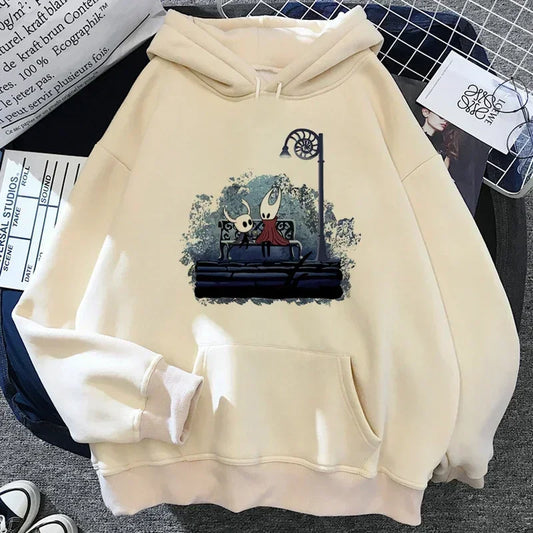 Hollow Knight Weißer Hoodie - Der Ritter und die Hornisse