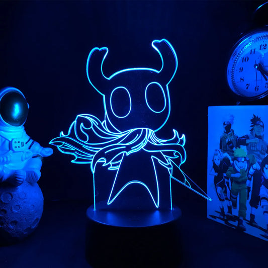 Hollow Knight The Knight 3D Acrylic Blue Led Lamp