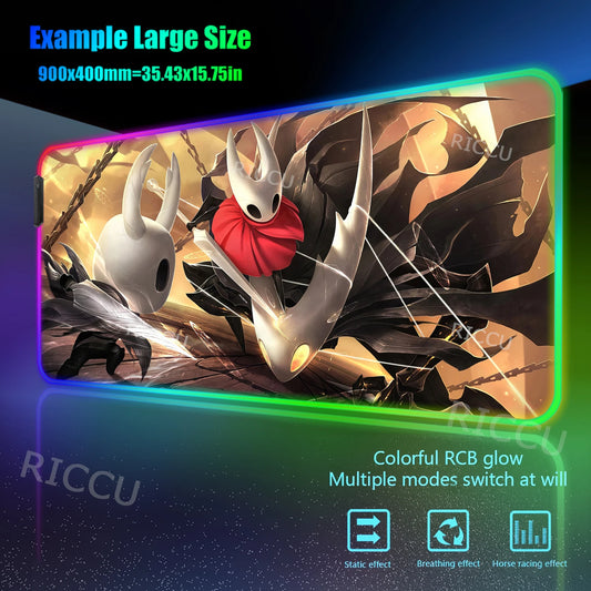 Hollow Knight Led Mouse Pad - The Knight, Hornet & The Hollow Knight - 7