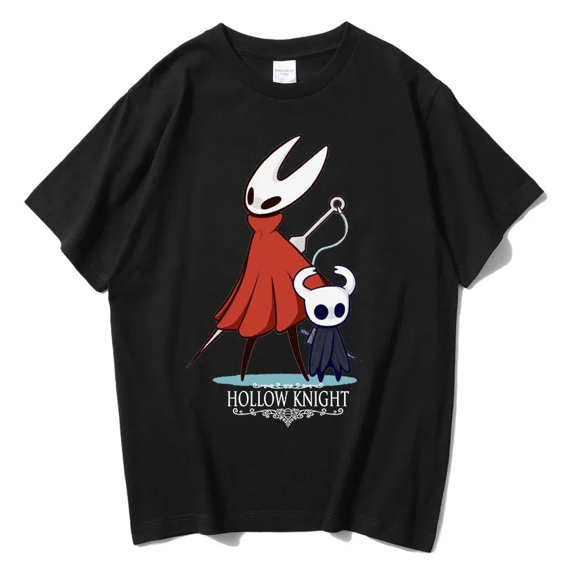 Hollow Knight Silksong Schwarzes T-Shirt - Hornet &amp; The Knight