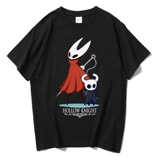 Hollow Knight Silksong Schwarzes T-Shirt - Hornet &amp; The Knight